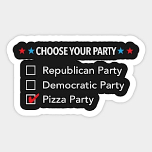 Choose Your Party: Republican Democratic Pizza Sticker